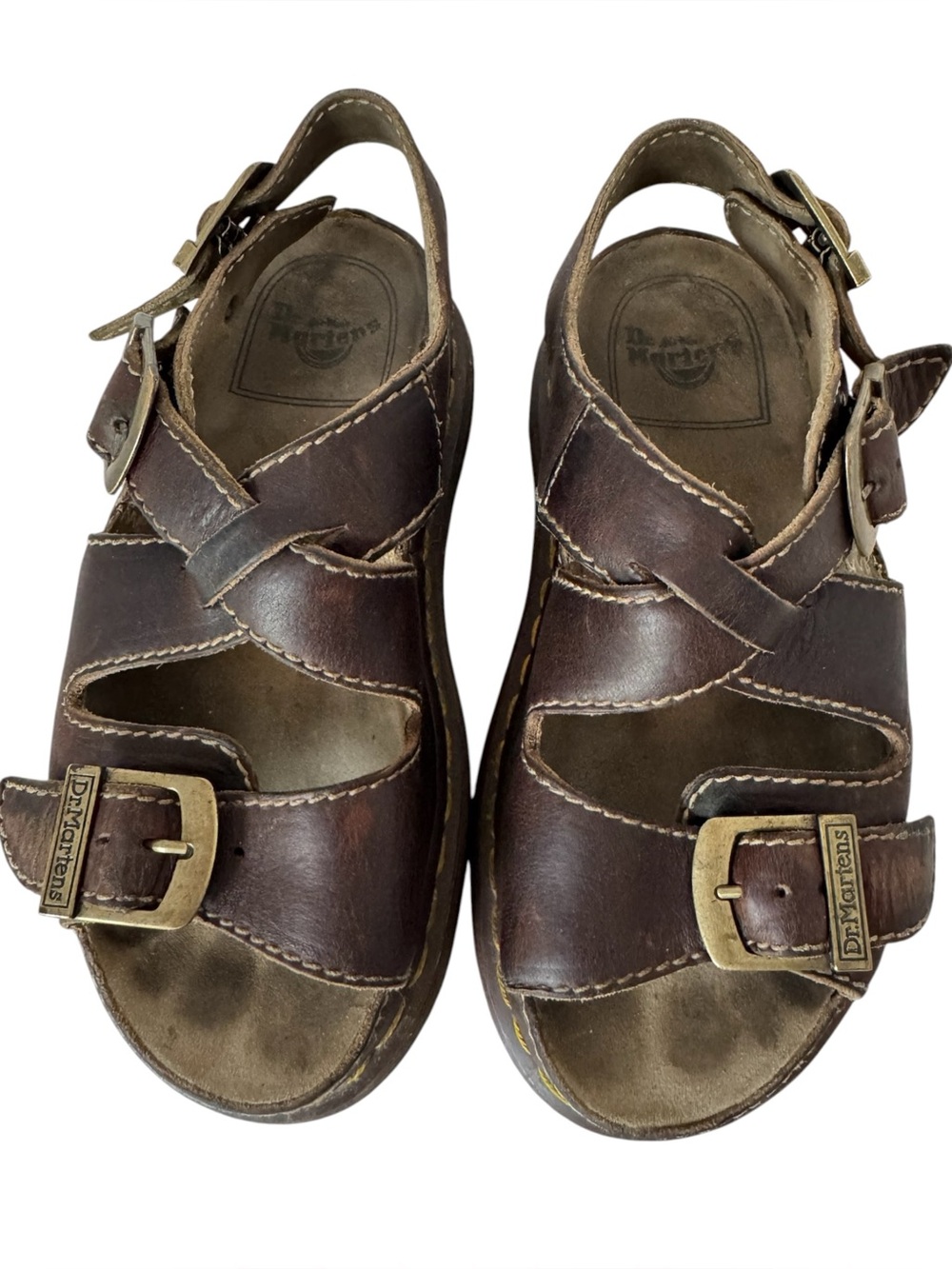 Vintage Doc Martens 8208 Brown Leather Fisherman Sandals US 7 Chunky Grunge GUC